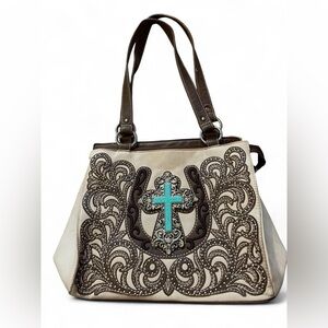 Western style mcbling studded shoulder bag
